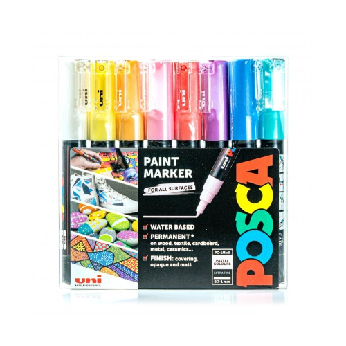 POSCA  8 Pastel Colours Pen set 0.7-1mm